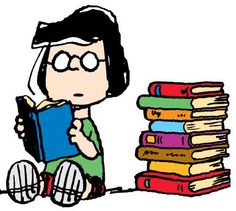 lucy reading peanuts